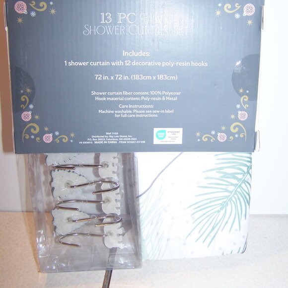 Winter Wonder Lane Glitz & Glam NWT Shower Curtain Set - Pines & Polar Bears - Picture 4 of 4